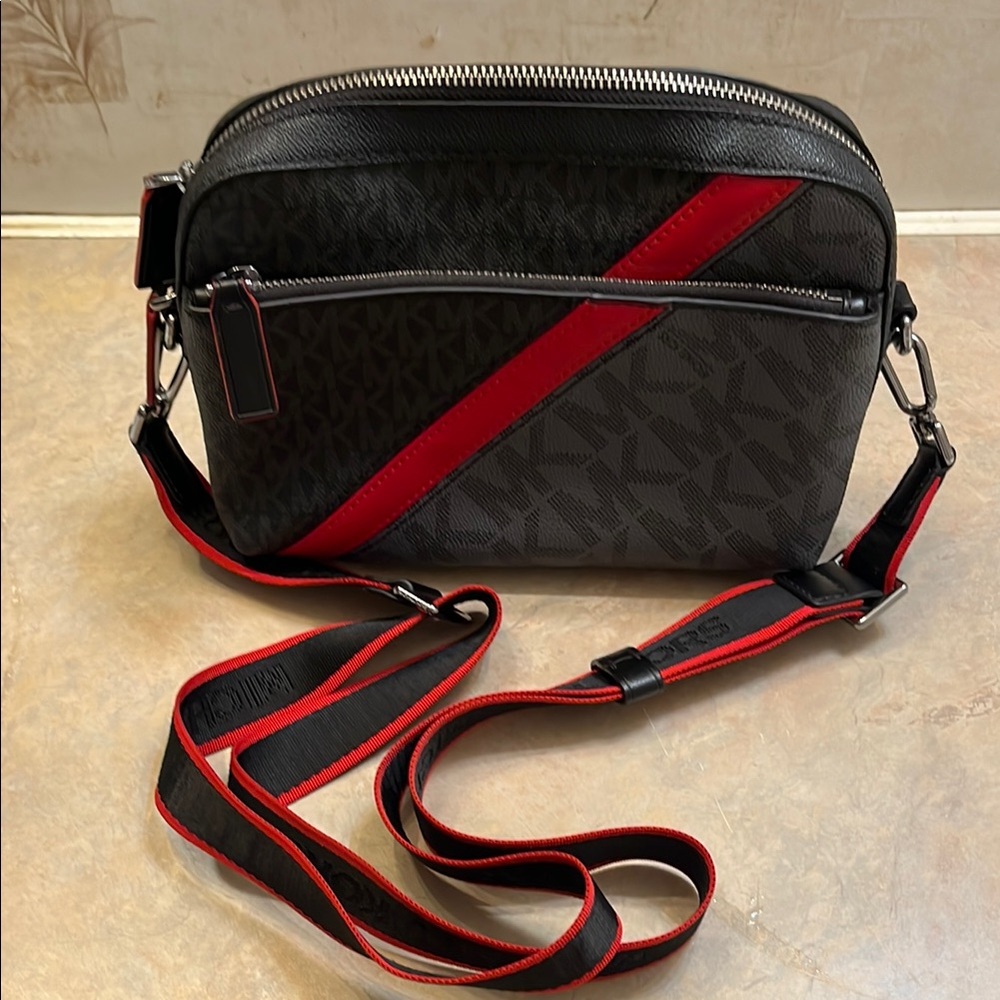 Michael Kors Black and Red Men's Crossbody Bag